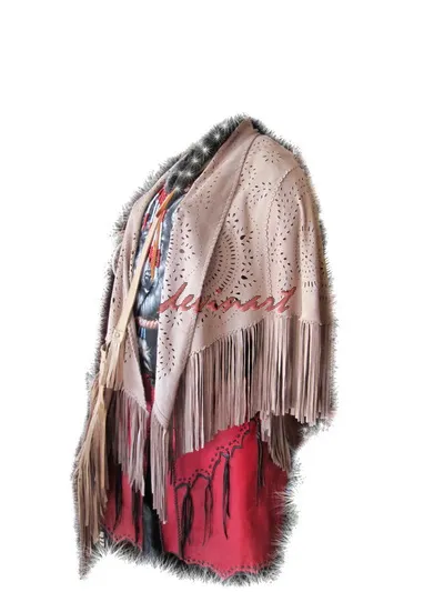 Suede Leather Shawl 205
