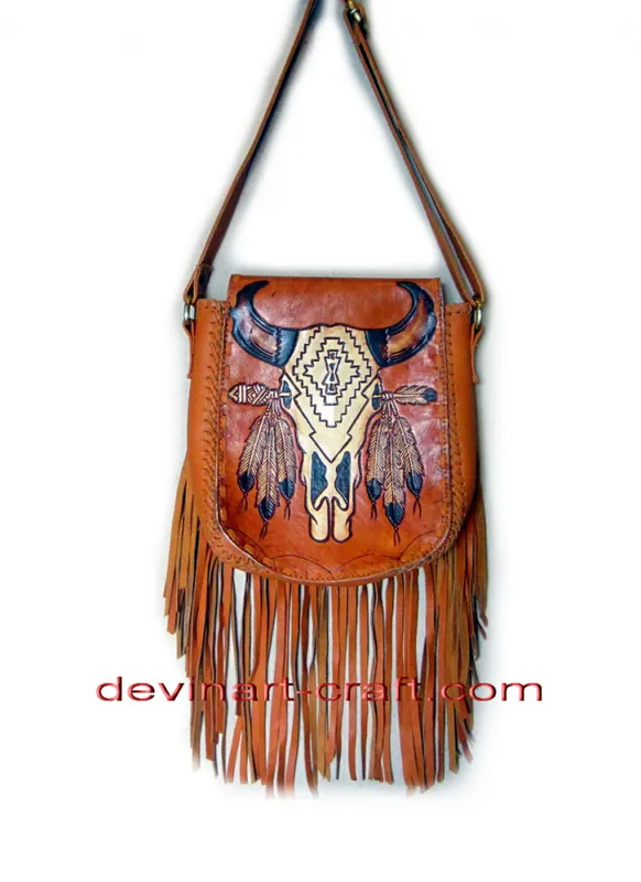 Leather Bag Tooled 1010