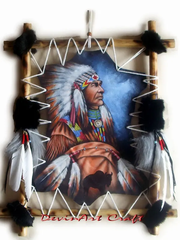 Hand-Painted Leather & Fur